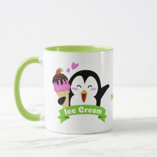 Taza Ice Cream Pingüino nombres personalizados mugs