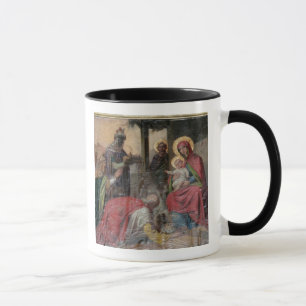 Taza icongrafía ortodoxa serbia en la iglesia de Valje