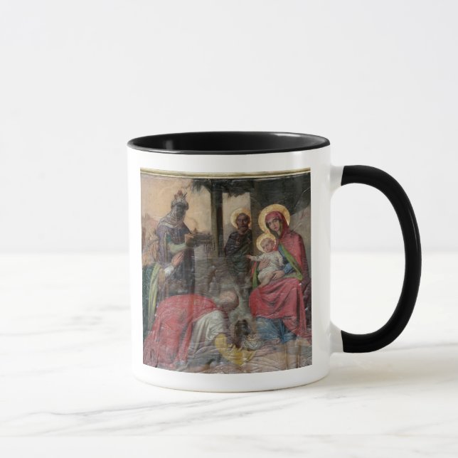Taza icongrafía ortodoxa serbia en la iglesia de Valjev (Derecha)