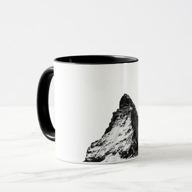 Taza Icónica Matterhorn de montaña alpina en negro (Anverso izquierdo)