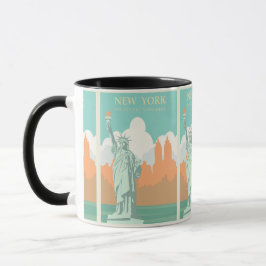 Taza Icónica Nueva York: Afiche de Viaje Viejo EEUU
