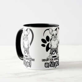 Taza Ícono de estilo mini: Chihuahua en zapatillas