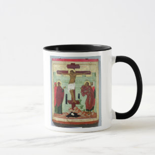 Taza Icono que representa la crucifixión con la Virgen