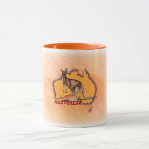 Taza Iconos australianos - canguro rojo