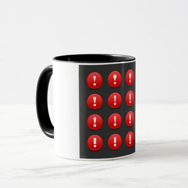 Taza Iconos de advertencia con signo de exclamación roj (Anverso izquierdo)