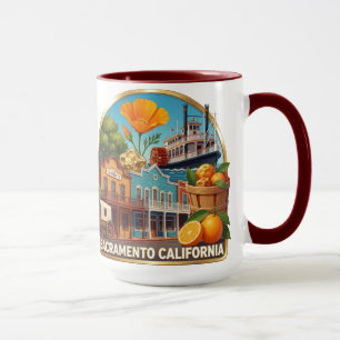 Taza Iconos de viaje de Sacramento California