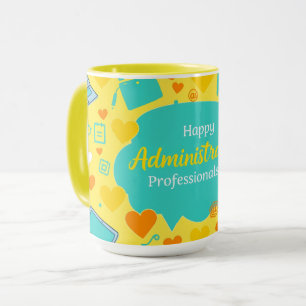 Taza Iconos del Día de los Profesionales Administrativo