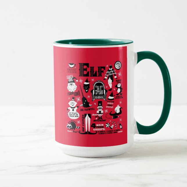 Taza Iconos Elf y citas de películas (Derecha)