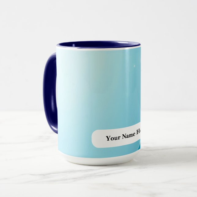 Taza Icy Cyan Titanium Sparkle Burst (Anverso izquierdo)