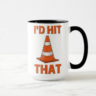 Taza I'd hit that funny autocross design orange cone