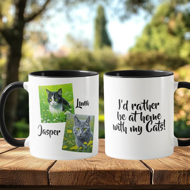 Taza I'd Rather be at Home with my Cats (Subido por el creador)
