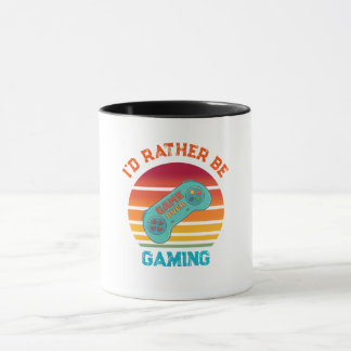 Taza Id Rather Be Gaming Retro Design