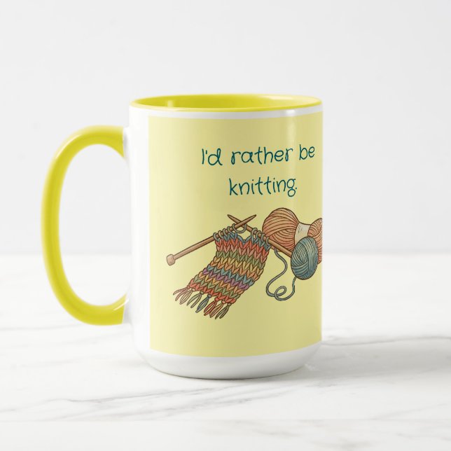 Taza I'd rather be knitting. (Izquierda)