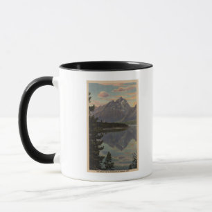 Taza Idaho - reflexión magnífica de Teton en el lago