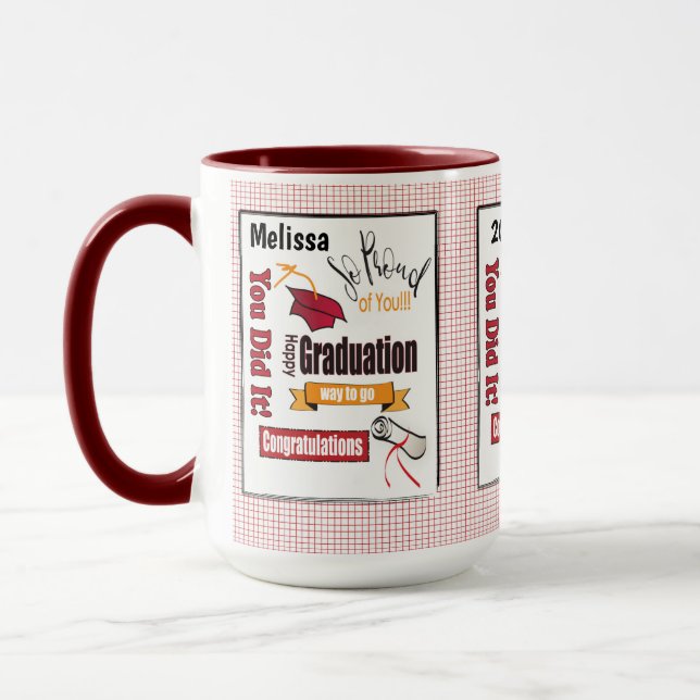 Taza Idea de regalo de graduación - Personalización par (Izquierda)
