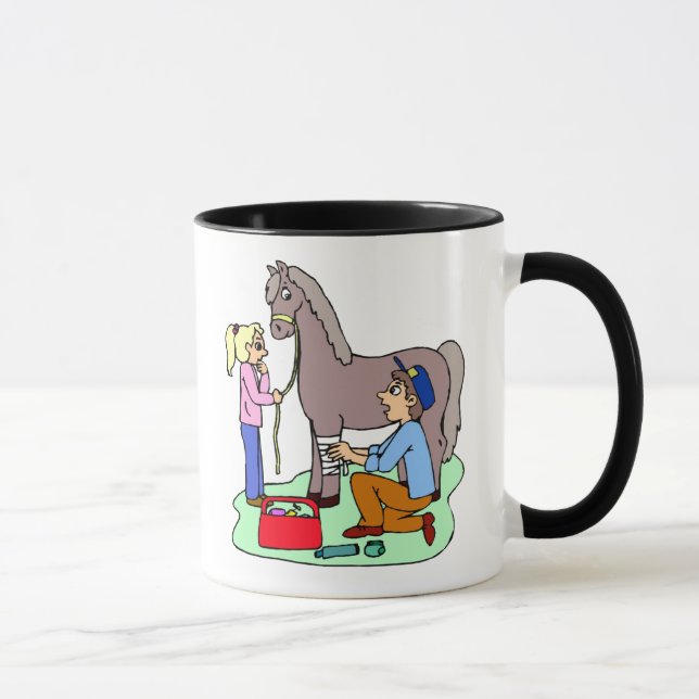 Taza Idea de regalo de veterinaria equina de caballo (Derecha)