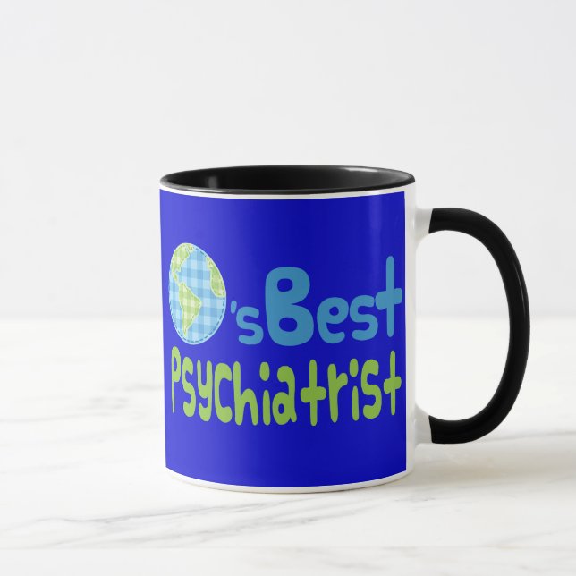 Taza Idea del regalo para el psiquiatra (mundos (Derecha)