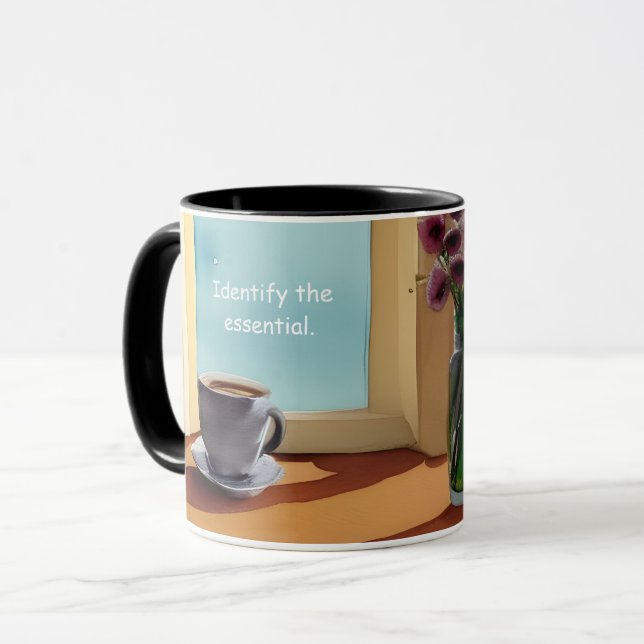 Taza Identificar la vida simple esencial con la tierra (Anverso izquierdo)
