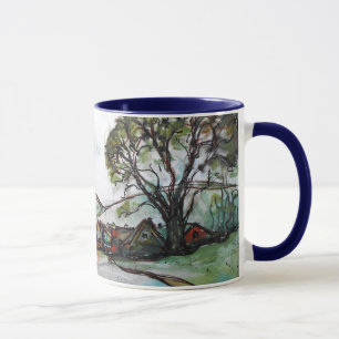 Taza Idílico bosquejo de una aldea británica