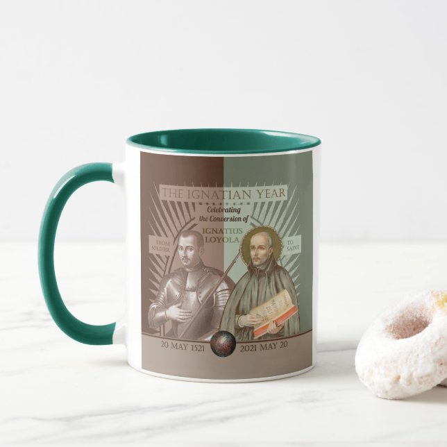 Taza Ignatius Loyola: De Soldado A San (SAE 004) (Con donut)