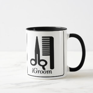 Taza iGroom con imagen de perro estilizada