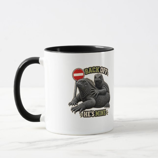 Taza Iguana Divertida Aléjate Es Mía (Izquierda)