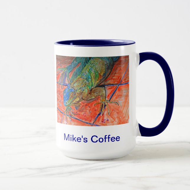Taza Iguana observada rojo (Derecha)