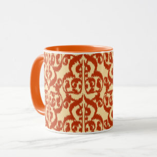 Taza Ikat Morisco Damasco - Naranja mandarina