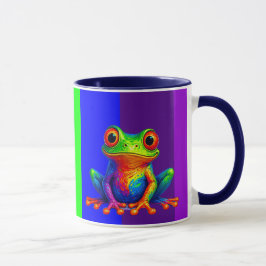 Taza Il est beau ce mug avec sa grenouille rigolote.