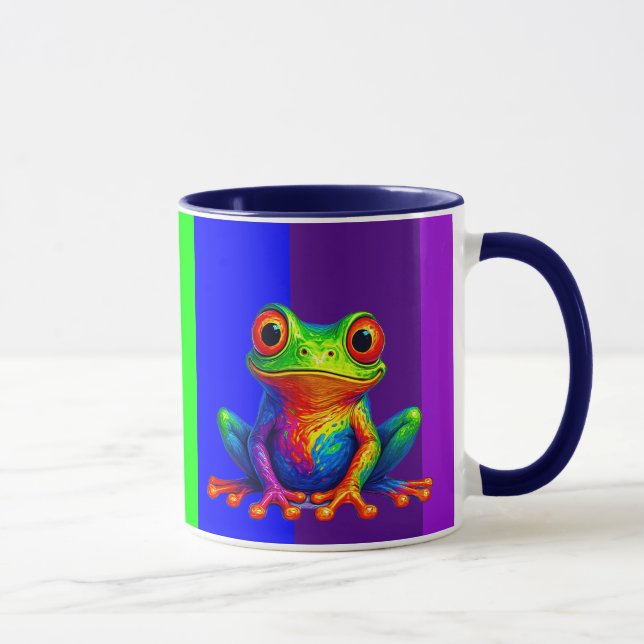 Taza Il est beau ce mug avec sa grenouille rigolote.  (Derecha)