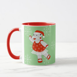 Taza illusima Ballerina Hippo Navidades Snowflakes Mug