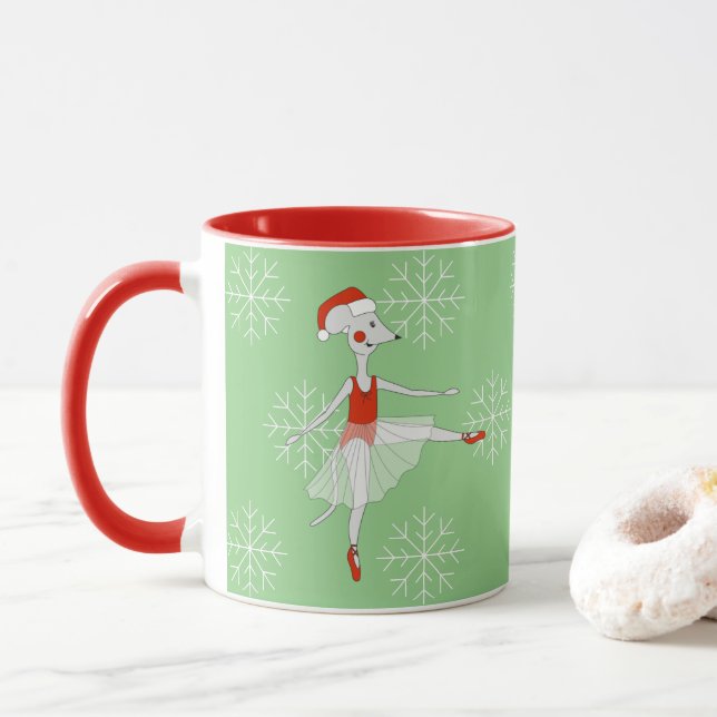 Taza illusima Ballerina Mouse Navidades Snowflakes (Con donut)