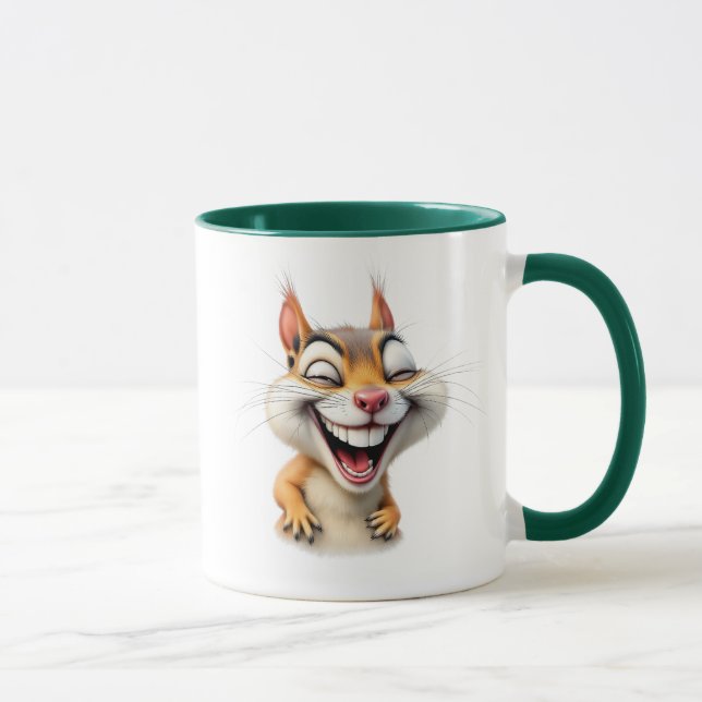 Taza Illustration cartoon hilarante d'un écureuil. (Derecha)