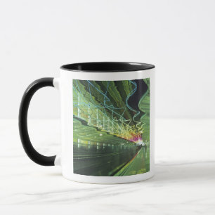 Taza Iluminación de neón en el pasillo del aeropuerto O