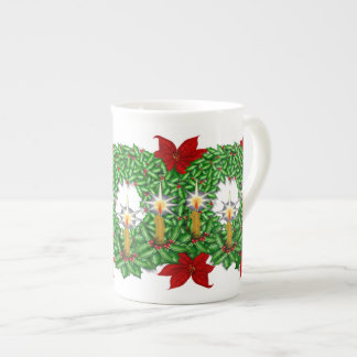Taza iluminada de la porcelana de hueso del