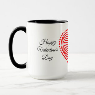 Taza Ilusión óptica de arte de línea de corazón románti