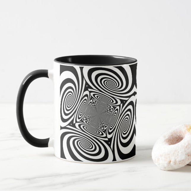 Taza Ilusión óptica diseño abstracto (Con donut)
