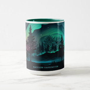 Taza Ilustracion Aurora Borealis