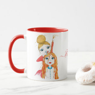 Taza Ilustracion capilar capilar capilar y añadir nomb
