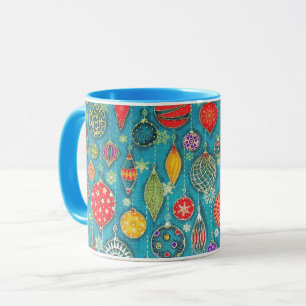 Taza Ilustracion de adornos navideños Mug