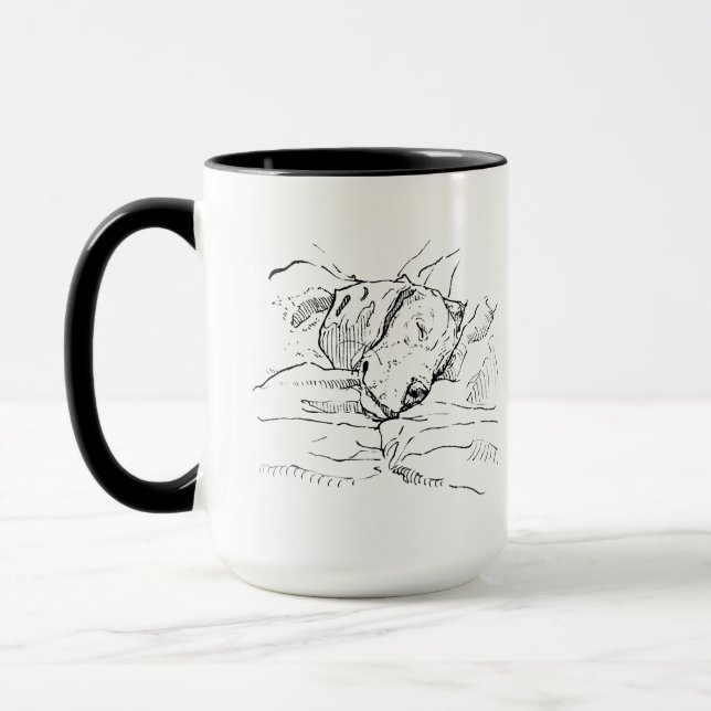 Taza Ilustración de amante de perros Beagle  (Izquierda)