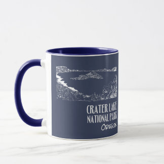Taza Ilustracion de Arte del Parque Nacional Crater Lak