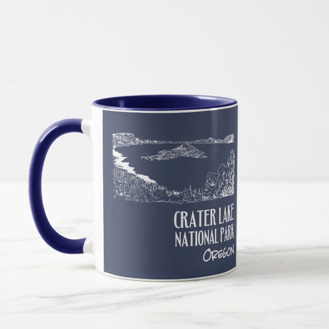 Taza Ilustracion de Arte del Parque Nacional Crater Lak (Izquierda)
