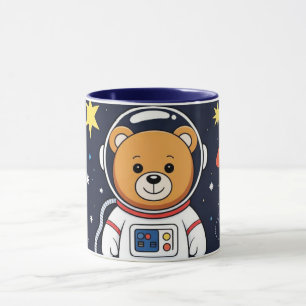 Taza Ilustración de astronauta de oso espacial lindo