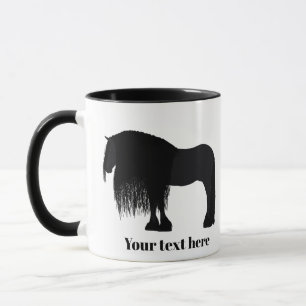 Taza Ilustracion de caballo frisón personalizado