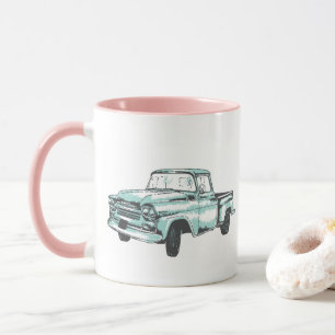 Taza Ilustracion de camiones de época