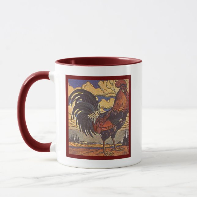 Taza Ilustracion de campo retro de la colección de gran (Izquierda)