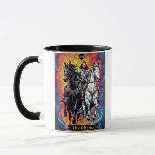 Taza Ilustración de carta de tarot, El Carro