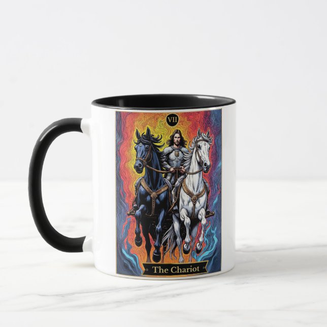 Taza Ilustración de carta de tarot, El Carro (Izquierda)