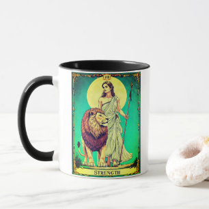 Taza Ilustración de Carta de Tarot, Fuerza